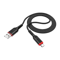 Кабель HOCO X59 USB (m)-microUSB (m) 1м 2.4A нейлон черный (1/30/300)