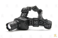 Фонарь налобный Без бренда 6611 от батареек черный