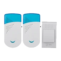 Беспроводной звонок ЭРА TWIN-R белый голубой (1/60)