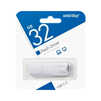 Флеш-накопитель Smartbuy Clue 32GB USB2.0 пластик белый