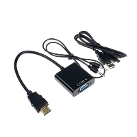 Переходник ENERGY POWER HDMI (m)-VGA (f) пластик с кабелем AUX и кабелем питания (1/250) 