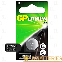 Батарейка GP CR1620 BL1 Lithium 3V (1/10/600) R