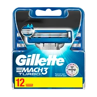 Сменные кассеты Gillette "MACH3 TURBO" 3 лезвия 12шт. (цена за 1 шт) (12/120)
