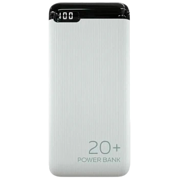 Внешний аккумулятор MORE CHOICE PB19-20 20000mAh 2.1A 2USB/Type-C/MicroUSB дисплей белый