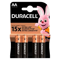 Батарейка Duracell Basic LR6 AA BL4 Alkaline 1.5V (4/48/80/192/21504)