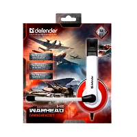Наушники полноразмерные Defender G-120 Warhead с микр. игровые красный белый (1/28)