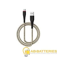 Кабель Borofone BX25 USB (m)-microUSB (m) 1м 2.4A нейлон черный (1/360)