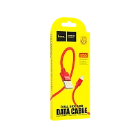 Кабель HOCO U55 USB (m)-microUSB (m) 1.2м 2.4A ткань красный (1/25/250)