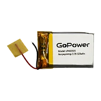 Аккумулятор Li-Pol GoPower LP402535 PK1 3.7V 320mAh с/з (1/10/250)