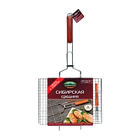 Решетка для барбекю "Сибирская", средняя, (360 х 270 мм) + вилка в подарок, "ПИКНИЧОК" (1/8)