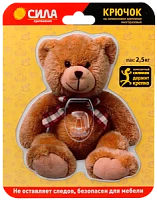 Крючки Сила TEDDY на силиконовом креплении 12х14.5мм 2.5кг ассорти (1/24/288) 