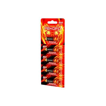 Батарейка Рекорд LR03 AAA BL5 Alkaline 1.5V отрывные (5/60/600)