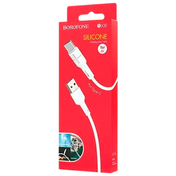Кабель Borofone BX30 USB (m)-Type-C (m) 1м 3.0A силикон белый
