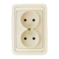 Розетка Makel Mimoza 2гн. 16A кремовый 25017 (1/12)