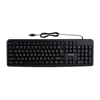 Клавиатура проводная GoPower GPK01 классическая USB 1.35м черный (1/20)