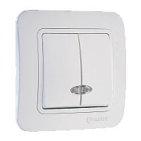 Выключатель Makel Light Lillium 2-клав.10A пластик белый 70023 (1/12)