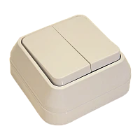 Выключатель Makel Siva Ustu 2-клав.10A пластик накладной кремовый 45203 (1/10)