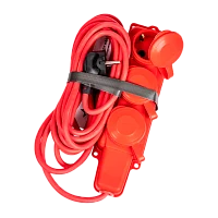 Удлинитель Космос УХз16 3р.С/З 16A 5.0м КГ 3х2.5мм² IP44 красный (1/10)