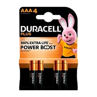 Батарейка Duracell Plus (Power Boost) LR03 AAA BL4 Alkaline 1.5V (4/40)