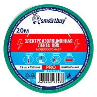 Изолента Smartbuy PRO 15мм*20м ПВХ морозостойкая зеленый