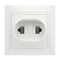 Розетка Smartbuy RJ-45+Phone 1 местная белая "Венера"