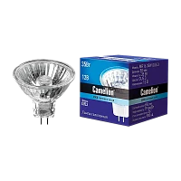 Лампа галогенная Camelion MR16 GU5.3 35W 2800К 12V софит 50мм прозрачная (1/10/200)