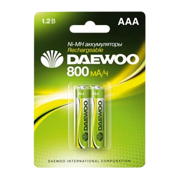 Аккумулятор бытовой Daewoo HR03 AAA BL2 NI-MH 800mAh (2/20/100)
