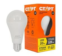 Лампа светодиодная Старт GLS E27 20W 2700К 220V груша Eco матовая (1/10/100)