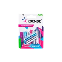 Батарейка Космос LR03 AAA BL6 Alkaline 1.5V (6/72/432)