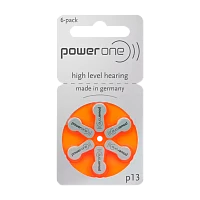 Батарейка PowerOne ZA13 BL6 Zinc Air 1.45V (6/60/300)