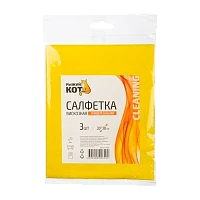 Салфетка Рыжий кот 30х38см 3шт. вискоза (1/100) 