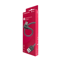 Кабель Borofone BX26 USB (m)-Type-C (m) 1м 3.0A нейлон серый (1/36/360)