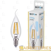 Лампа светодиодная филамент Фотон BXS E14 4W 3000К 100-265V свеча на ветру (1/10/50)
