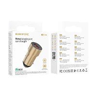 Автомобильное З/У Borofone BZ19A 1USB 18W QC3.0 золотой (1/94/376)