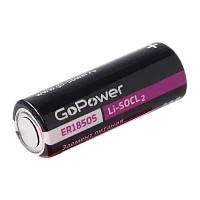 Батарейка GoPower ER18505 PC1 Li-SOCl2 3.6V без выводов (1/10/500)