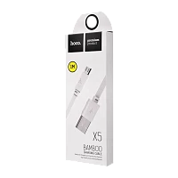 Кабель HOCO X5 USB (m)-microUSB (m) 1м 2.4A ПВХ белый (1/30/300)