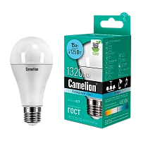 Лампа светодиодная Camelion A60 E27 15W 4500К 170-265V груша матовая (1/10/100)