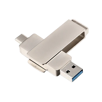 Флеш-накопитель GoPower MODERN 128GB USB3.0 Type-C (m) металл серый (1/500)