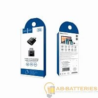 Переходник HOCO UA5 Type-C (m)-USB (f) пластик черный (1/36/360)