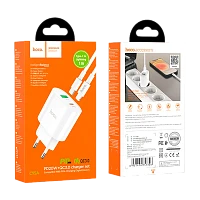 Сетевое З/У HOCO C95A 1USB/Type-C 3.0A 20W QC3.0 с кабелем Lightning/Type-C белый 