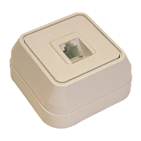 Розетка телефонная Makel Siva Ustu 1гн. кремовый 45214 (1/10)