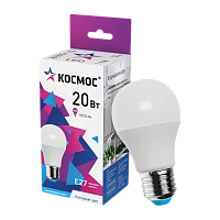 Лампа светодиодная Космос A60 E27 20W 6500К 200-240V груша матовая (1/10/80)