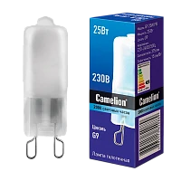Лампа галогенная Camelion G9 25W 2800К 220-240V капсула матовая (1/5/100)