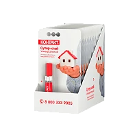 Супер-клей Контакт 3г универсальный BOX24 шоу-бокс (24/480)