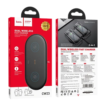 Беспроводное З/У HOCO CW23 10W черный (1/95)