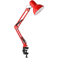 Светильник настольный Ultraflash UF-312P 60W 230V E27 струбцина красный (1/20)