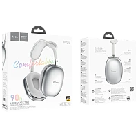 Наушники полноразмерные HOCO W55 Plus bluetooth 5.4 с микр. серебряный (1/40) 