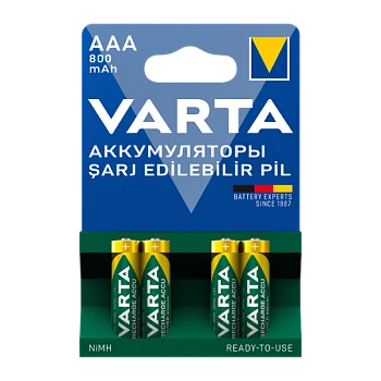 Аккумулятор предзаряженный RTU Varta HR03 AAA BL4 NI-MH 800mAh (4/40/200)