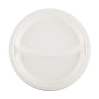 Тарелка 2-х секционная 225мм сахарный тростник 50 шт/уп (цена за штуку) (50/250)