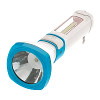 Фонарь туристический Космос 7023 3W 1LED+COB от аккумулятора прямая подзарядка голубой (1/36/72)
